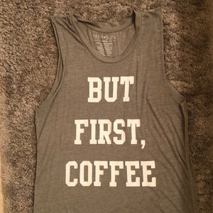 Sage But First Coffee Cut Off Tank